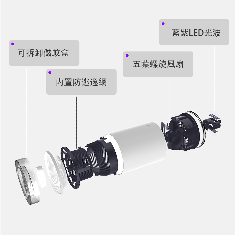 KINYO - 吸入式捕蚊燈 (W13.6xH22.1xD13.6cm)