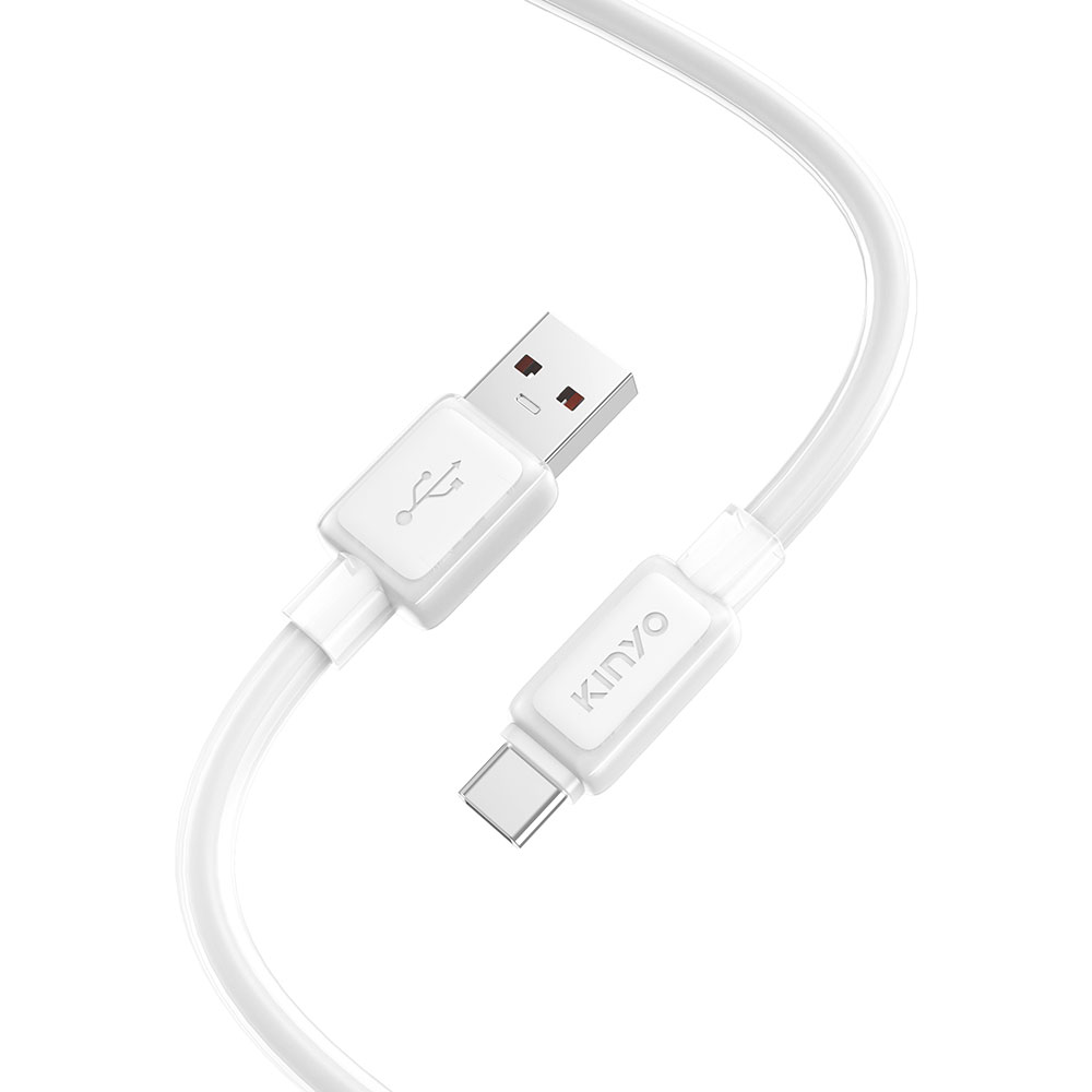 USB-A TO Type-C方晶果凍矽膠充電傳輸線