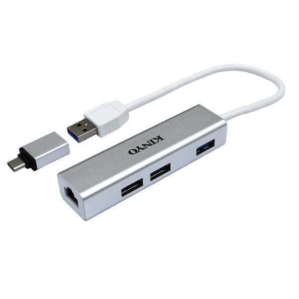 USB3.0+ RJ45鋁合金集線器