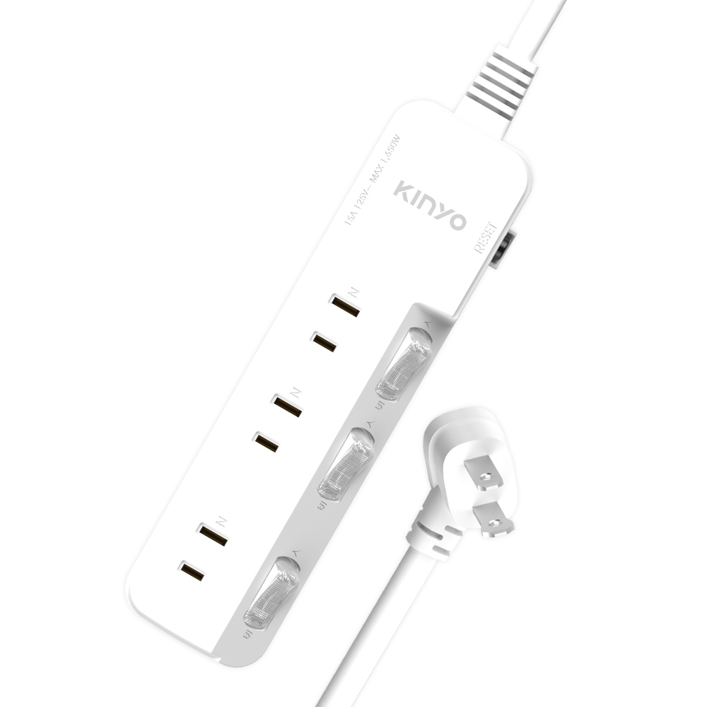  3切3座2P安全延長線(6尺)