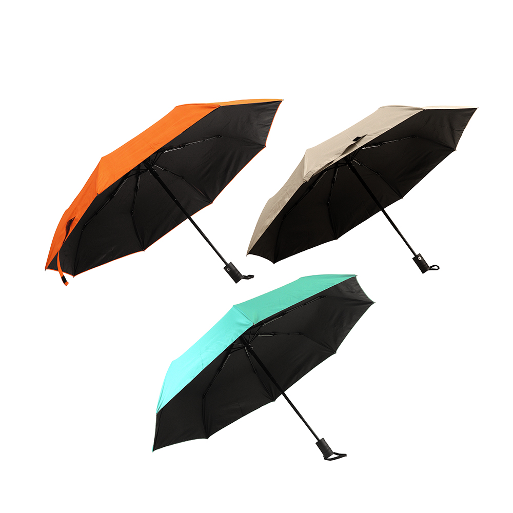 21吋防滑黑膠自動晴雨傘