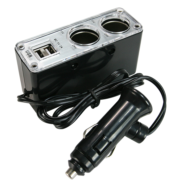 2孔車用點煙器+2孔USB充電擴充座