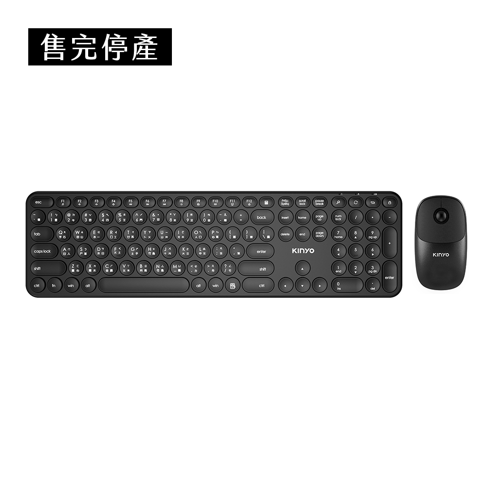 纖薄窄框2.4GHz無線圓鍵鼠組