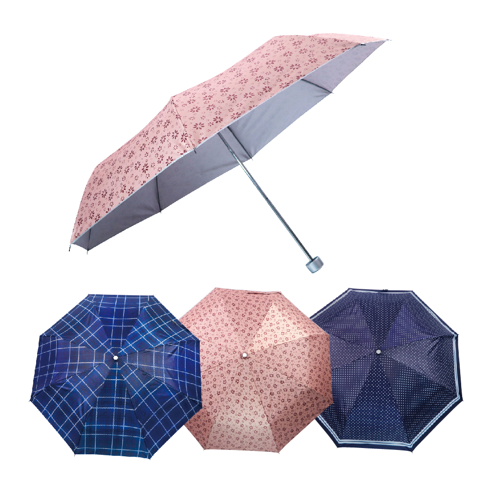 三折銀膠晴雨傘