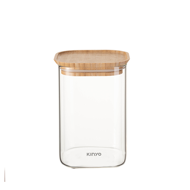 天然竹耐熱玻璃儲物罐_1000ML