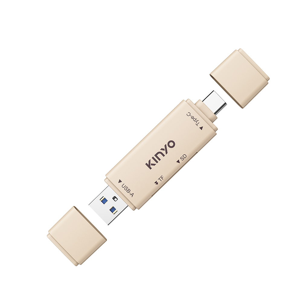 USB 3.2 Gen1 雙頭雙槽高速讀卡機